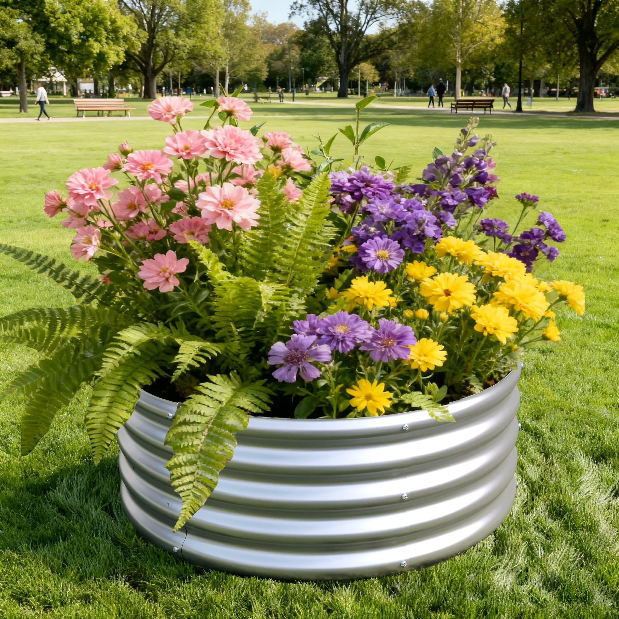 Foxlang two-pack raised beds shown in a garden setting