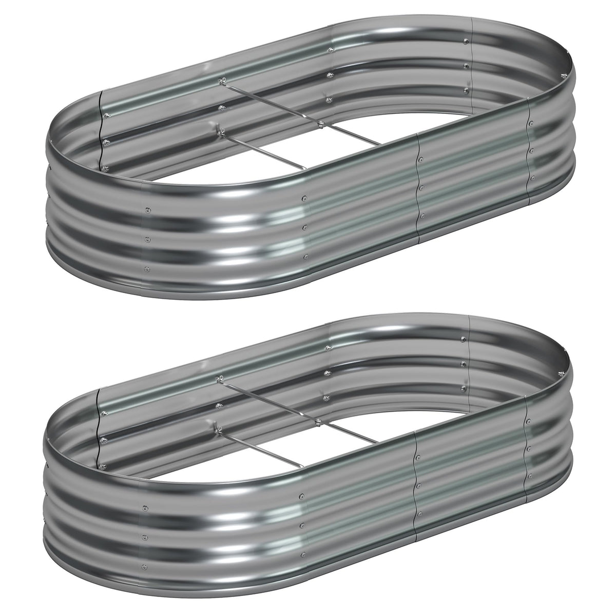 Foxlang oval raised garden bed 2-pack assembly in minutes for quick setup