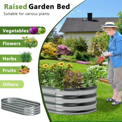 Foxlang outdoor planter box in silver, ideal for herbs and vegetables