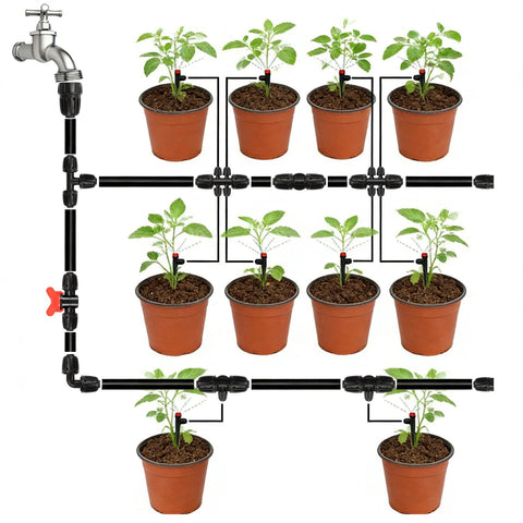 FoxRose 1/2 inch tee fits standard drip tubing for flexible layouts.