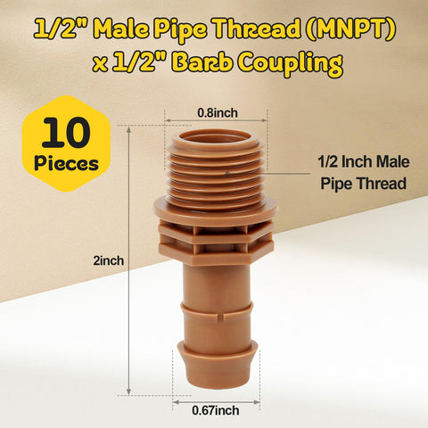 FoxRose barbed adapter halfinch with locking design prevents leaks