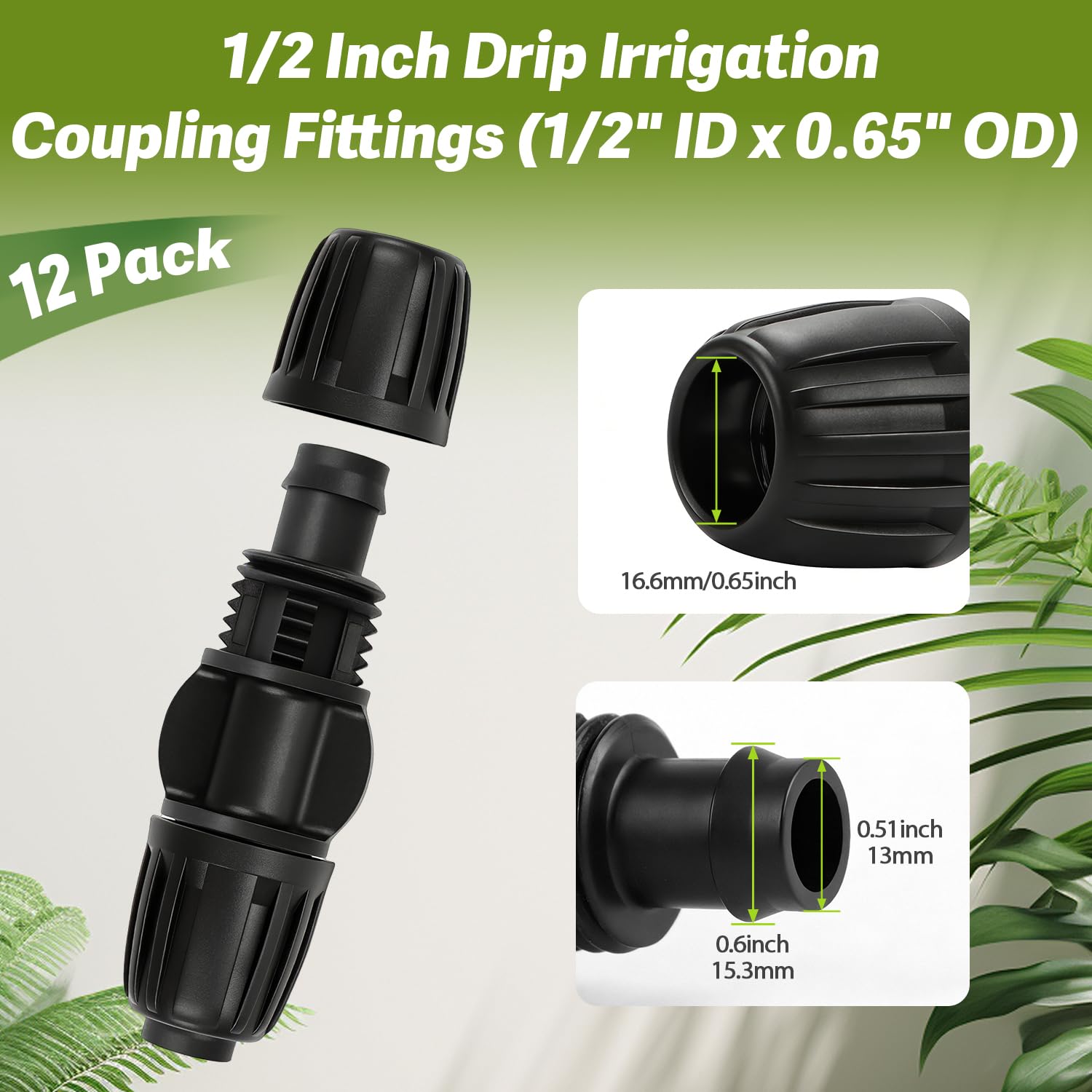 FoxRose barbed drip tube connector ensures a tight, quick installation