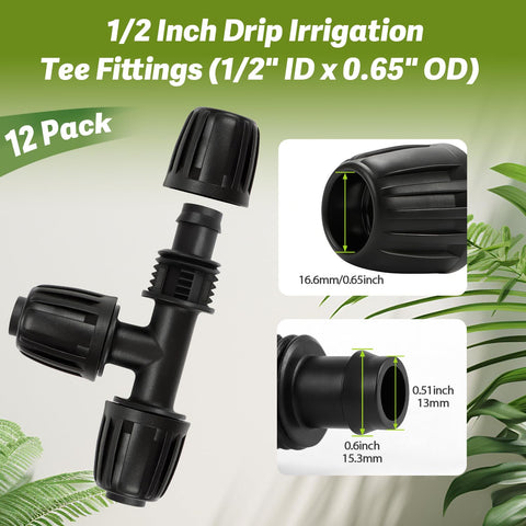 FoxRose barbed tee connector for secure irrigation connections.
