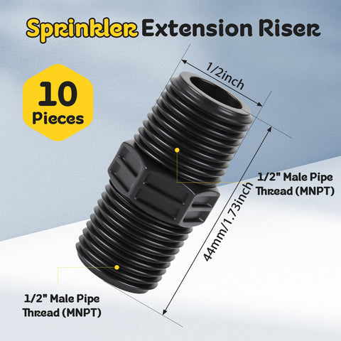 FoxRose double-male pipe risers extend sprinkler heights with reliable threads.