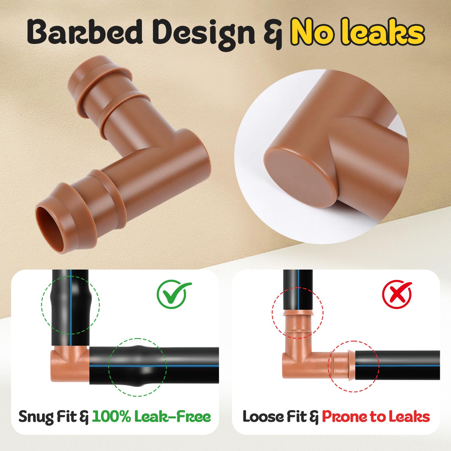 FoxRose easy-install drip elbow simplifies extending irrigation lines.