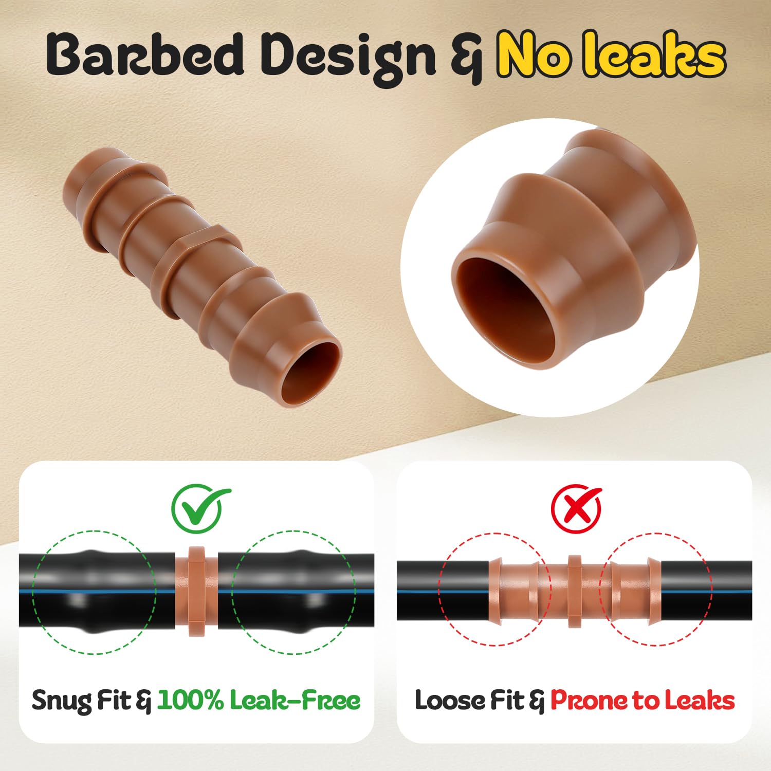 FoxRose drip line fittings feature UV-resistant plastic built to endure sun and heat