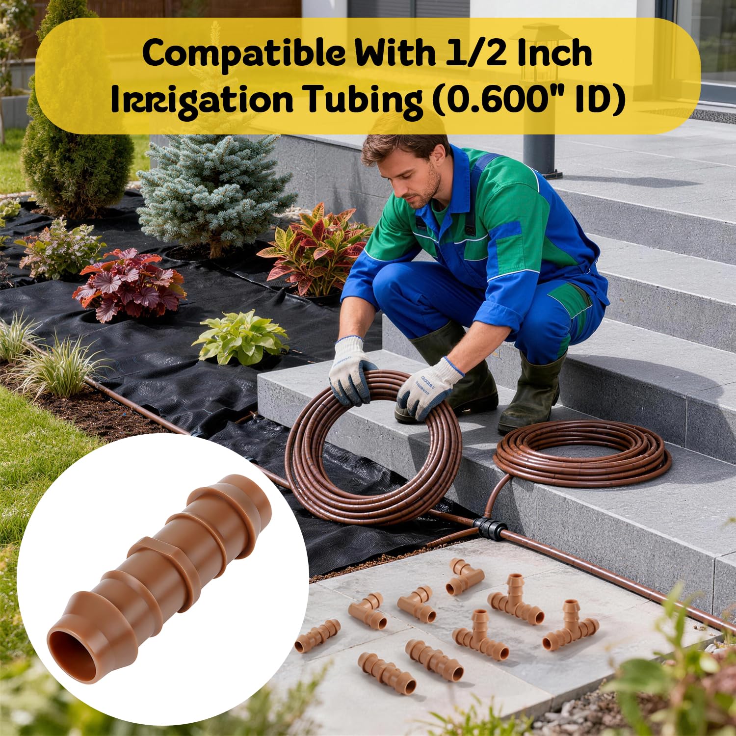 FoxRose compatible with 1/2 inch tubing, ideal for raised beds and greenhouses