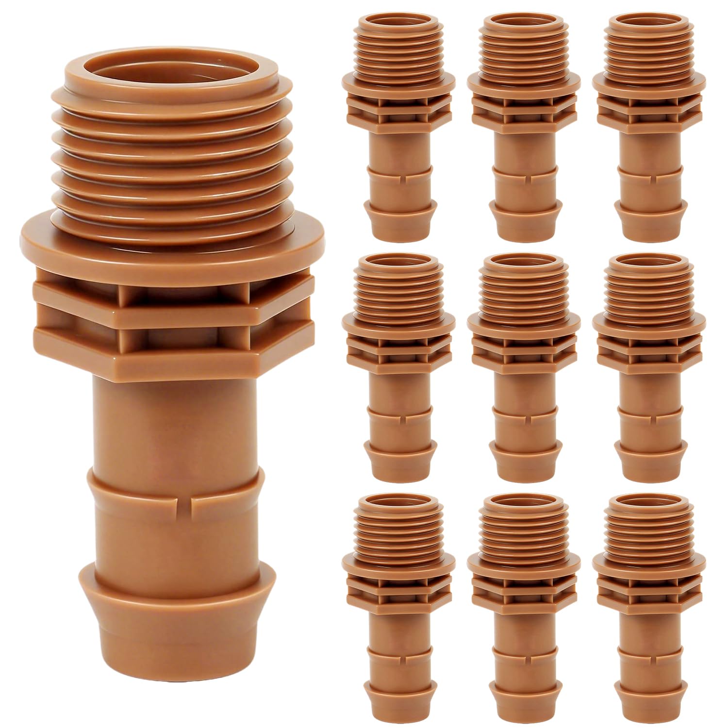 FoxRose mnpt-to-barb adapter halfinch connection ensures secure drip irrigation