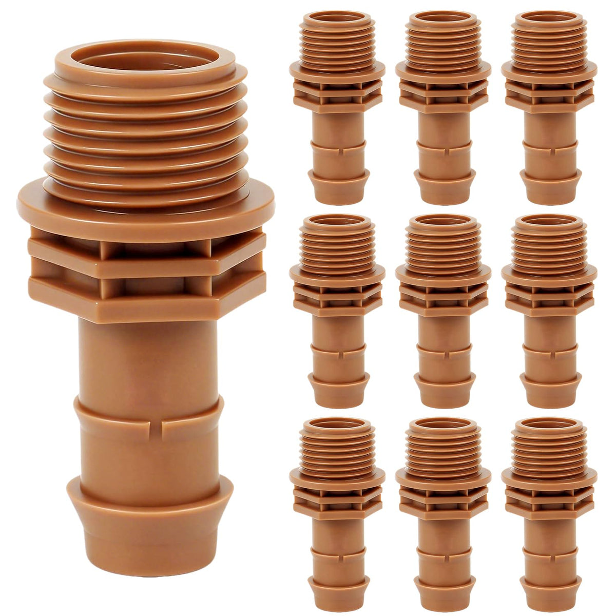 FoxRose mnpt-to-barb adapter halfinch connection ensures secure drip irrigation