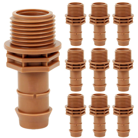 FoxRose mnpt-to-barb adapter halfinch connection ensures secure drip irrigation