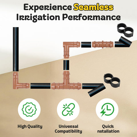 FoxRose easy installation shows tubing slipping over barbs for a secure, tool-free connection