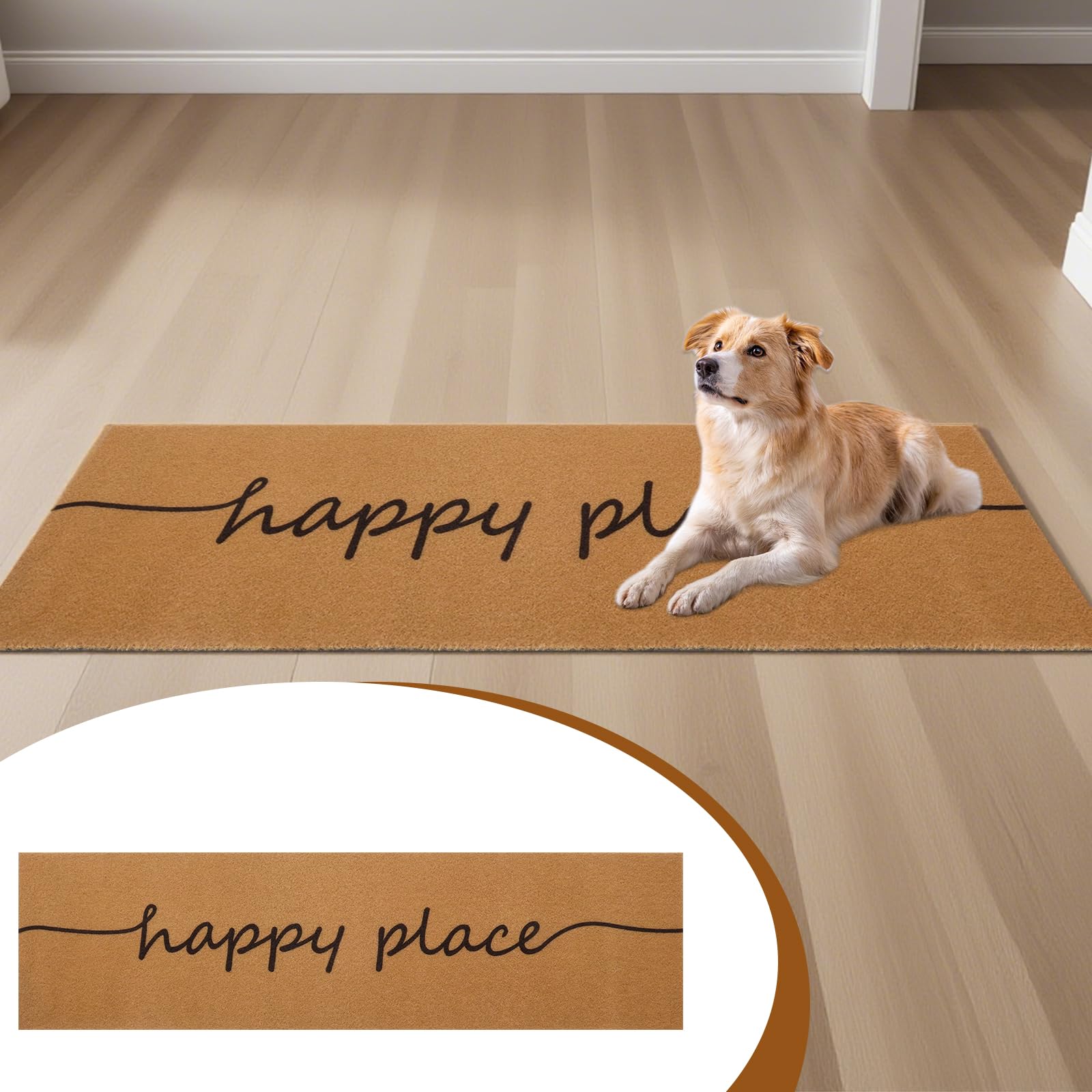 Foxtell large decorative entrance rug enhances curb appeal at the doorway.