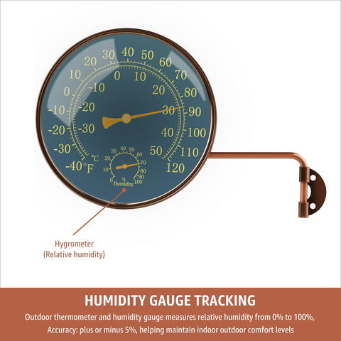 Foxyoo outdoor humidity gauge for humidity tracking in garden or greenhouse
