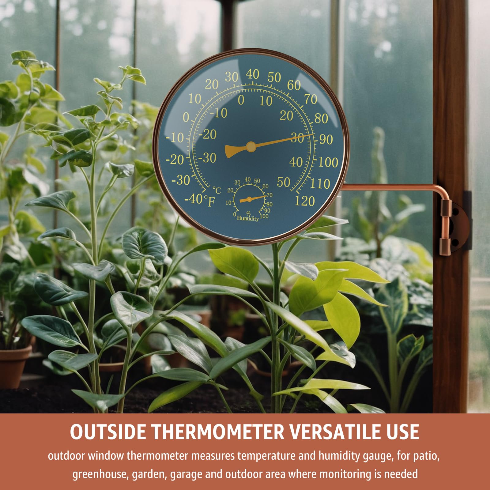 Foxyoo outdoor thermometer with window mount for easy indoor outdoor temp checks