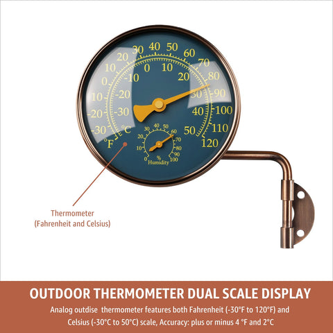 Foxyoo window thermometer shows Fahrenheit and Celsius at a glance
