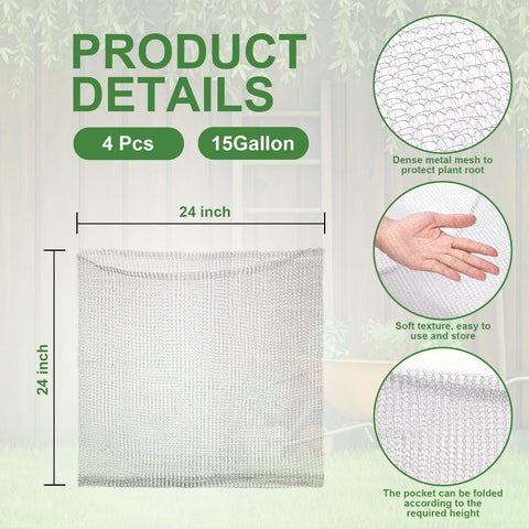 Foyego stainless steel wire mesh basket provides durable root protection for long-term use.