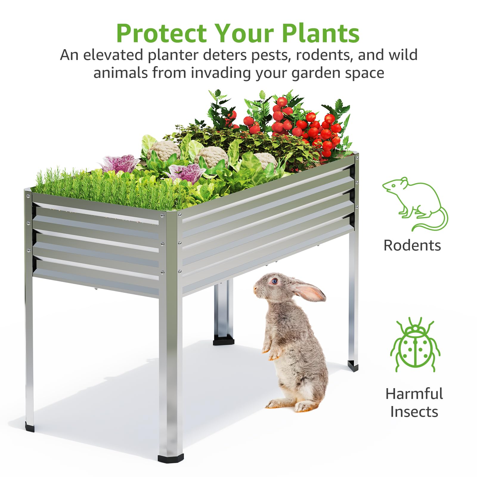 FOYUEE 500 lb capacity elevated planter supports heavy pots