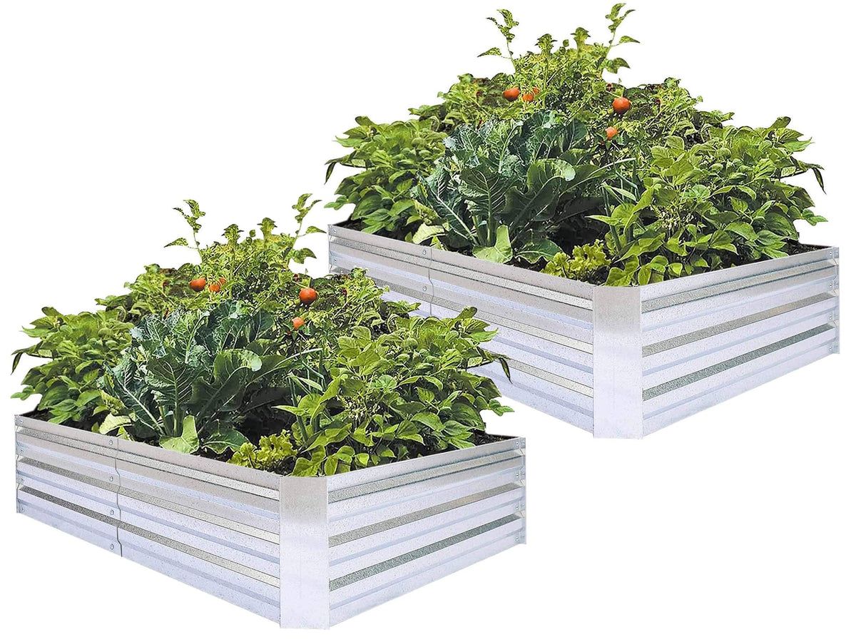 FOYUEE galvanized raised bed 6x3 highlights generous planting space.