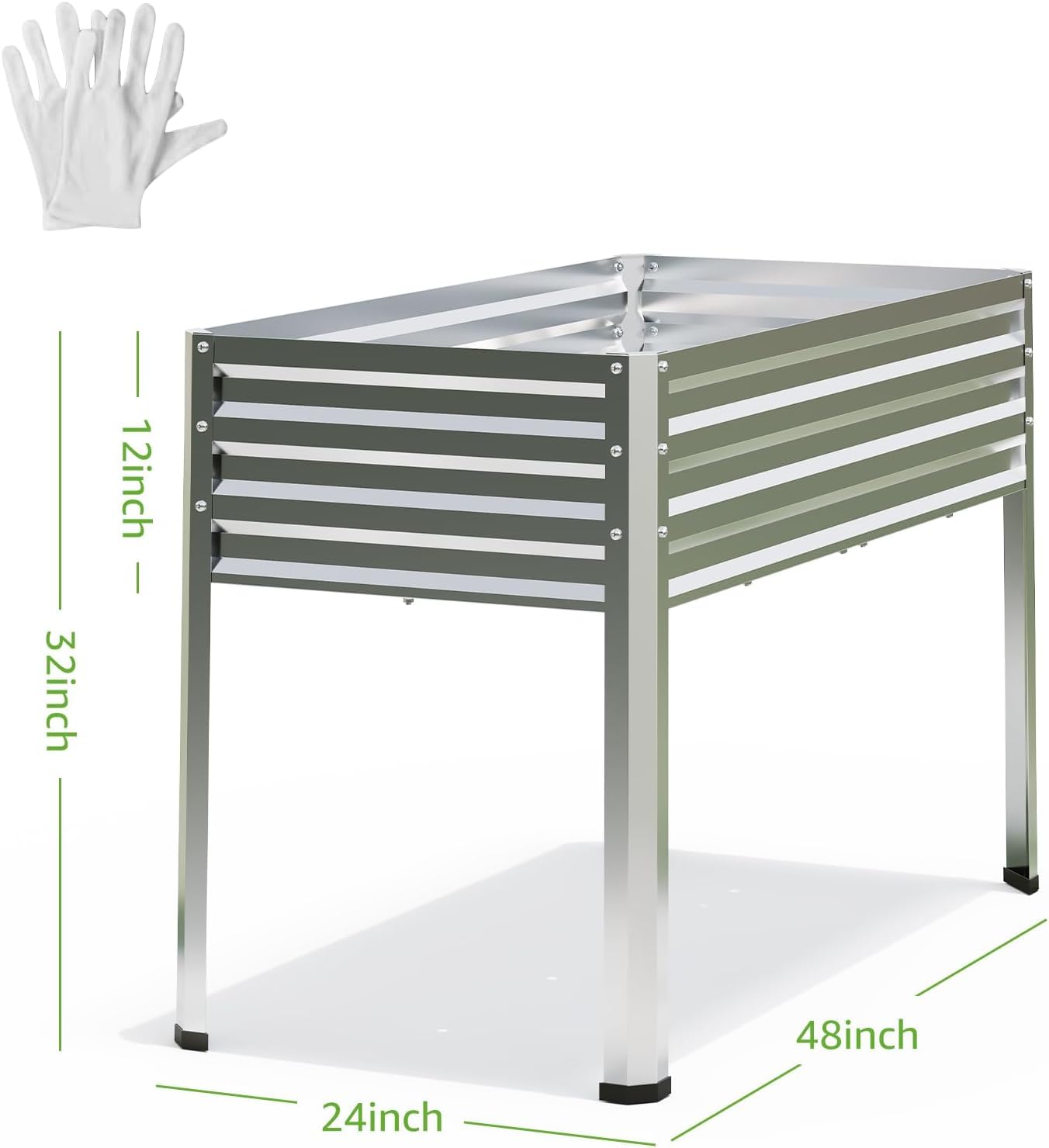 FOYUEE galvanized steel planter box in rectangular form for durable outdoor use