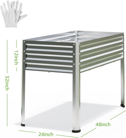 FOYUEE galvanized steel planter box in rectangular form for durable outdoor use