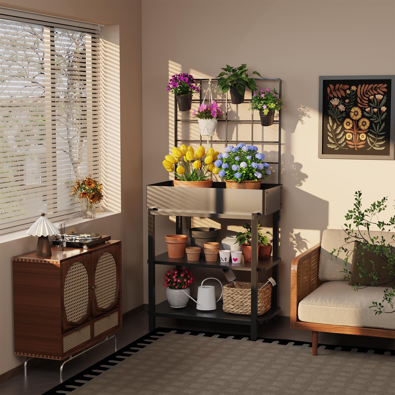 FOYUEE elevated height helps garden work without stooping.