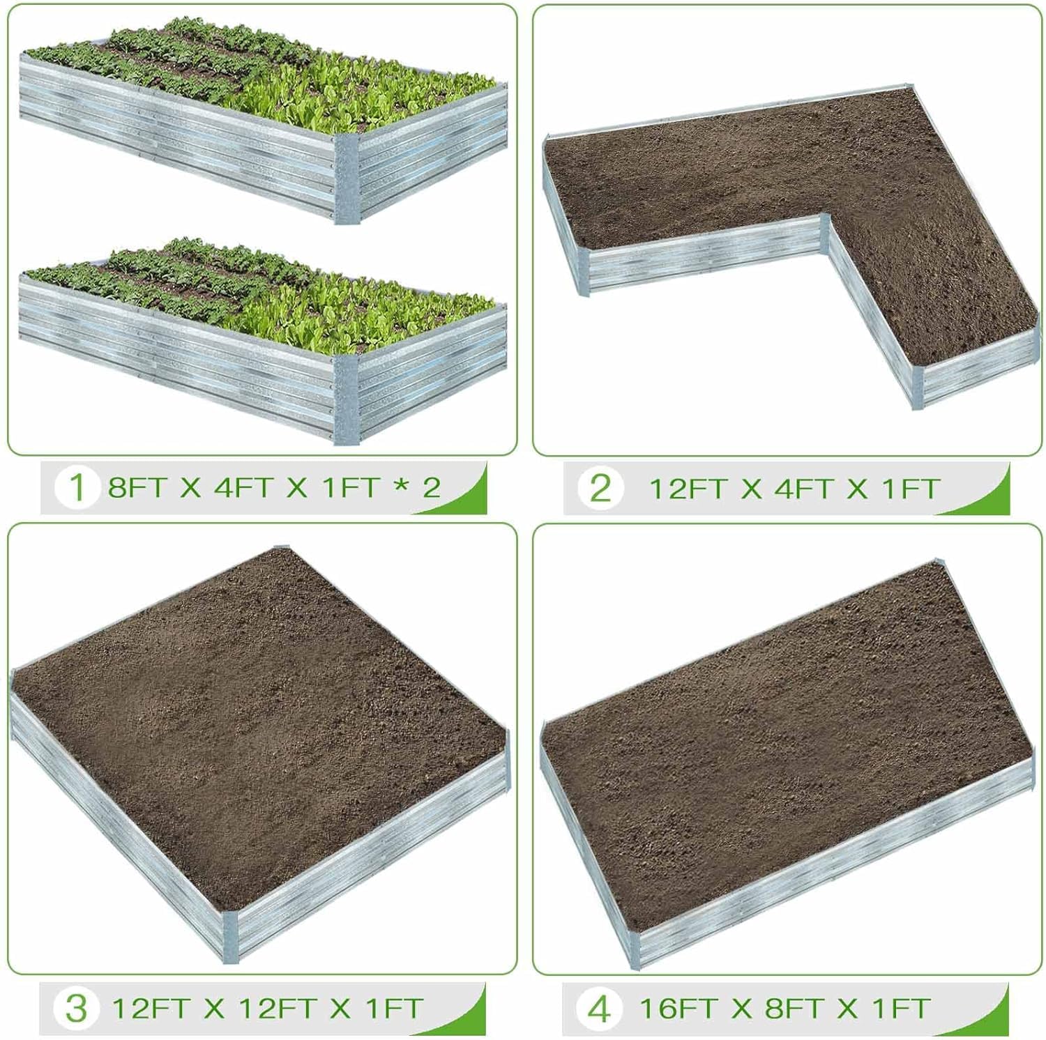 FOYUEE planting space 96x48x12 bed showcases generous layout for crops