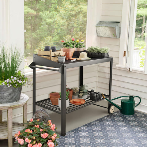 FOYUEE hardware included, quick-install potting bench with instructions.