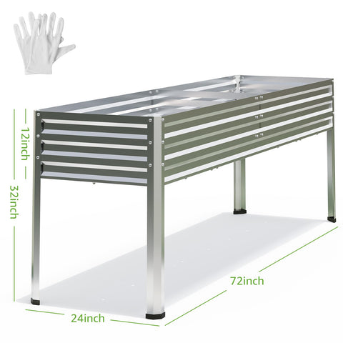 FOYUEE 72x24x32in planter on patio, highlighting height
