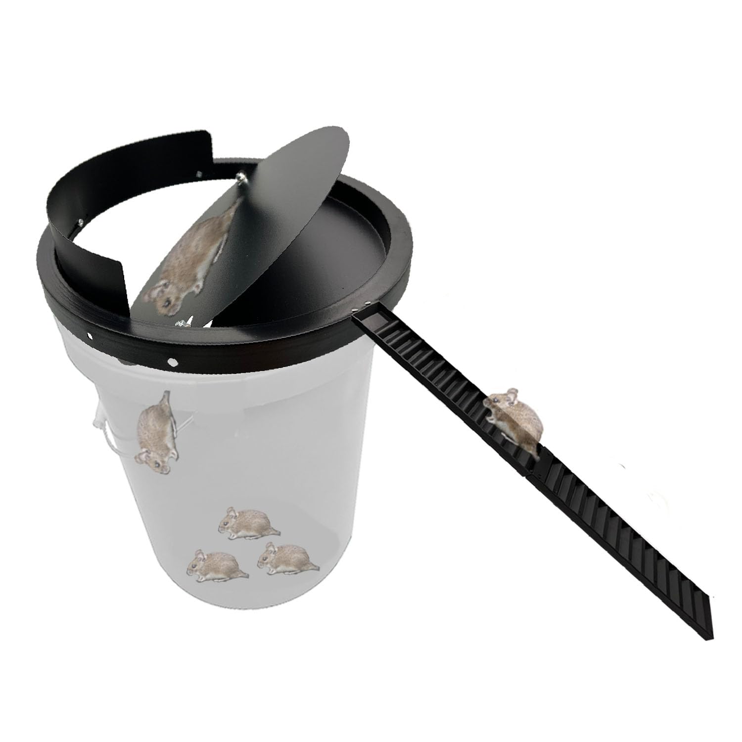 FPXVG bucket lid mouse trap steel for durable indoor and outdoor use.