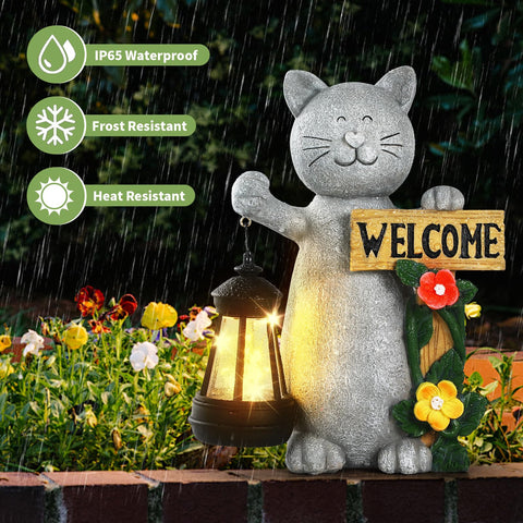 FQIIL welcome sign garden decor greets visitors day and night.