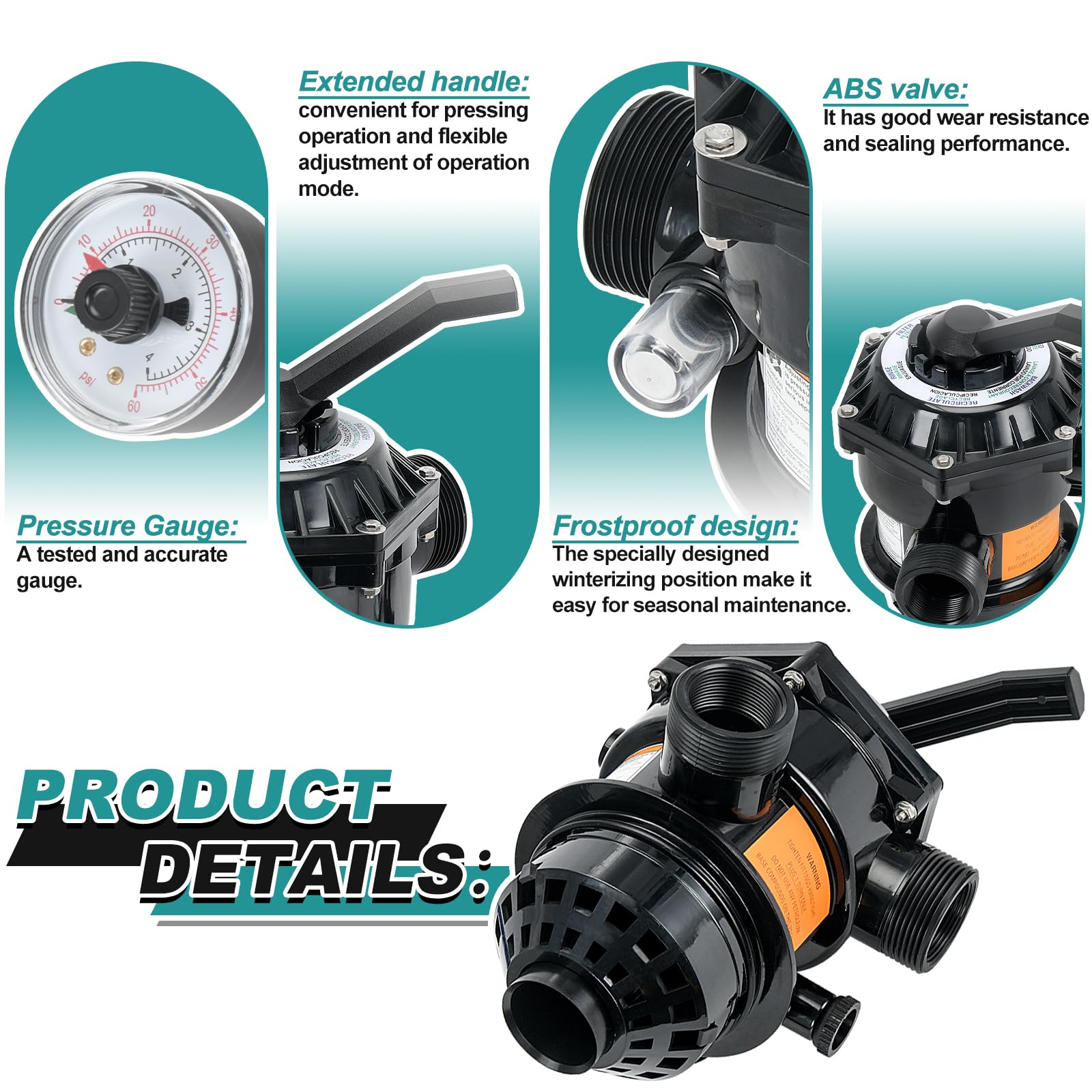 FQRANBO 262506 valve label detail showing compatibility with Pentair and Tagelus models