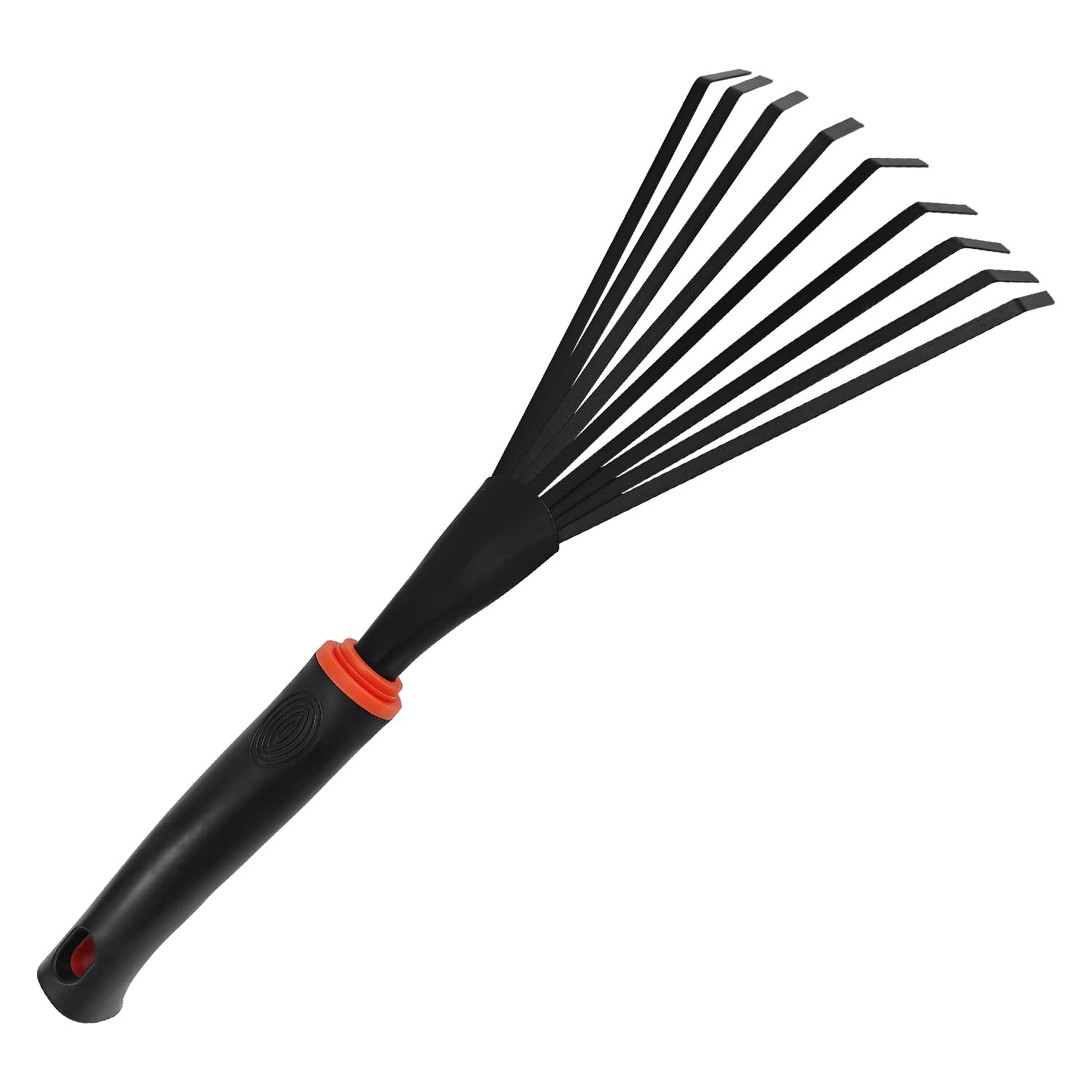 FR Small Hand Rake with stainless steel grip for comfortable gardening tasks.