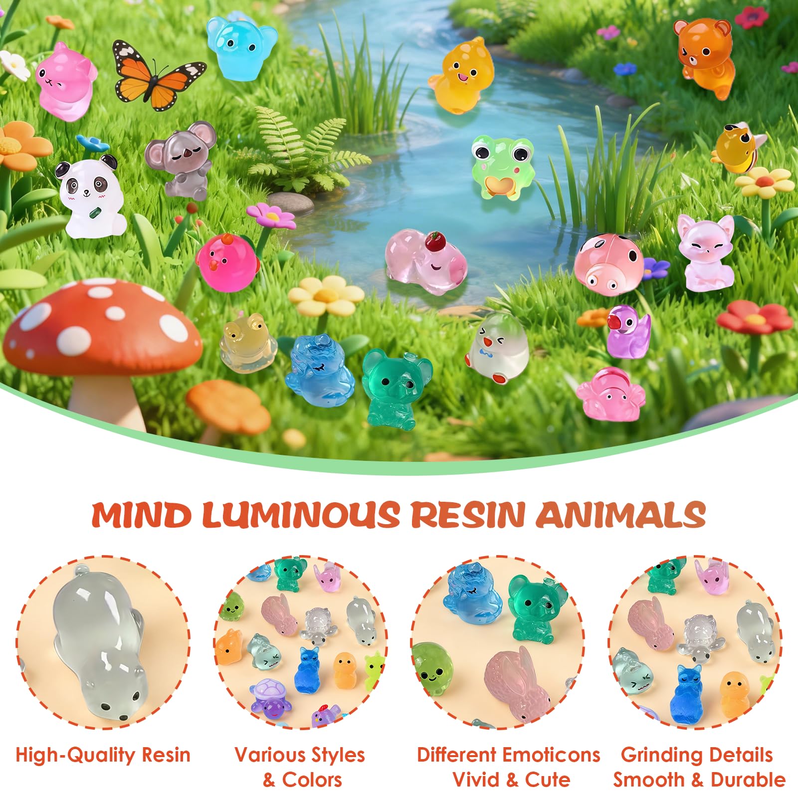 FragrantGarden mini glow-in-the-dark rabbit for dioramas and nighttime accents.