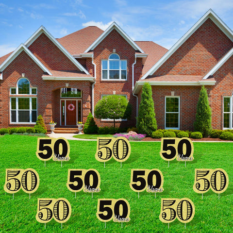 Frakron Black Gold 50th yard sign for front-yard celebration and curb appeal.