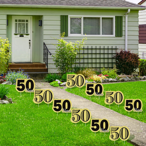 Frakron outdoor 50th birthday sign pack for lawn and patio decoration.