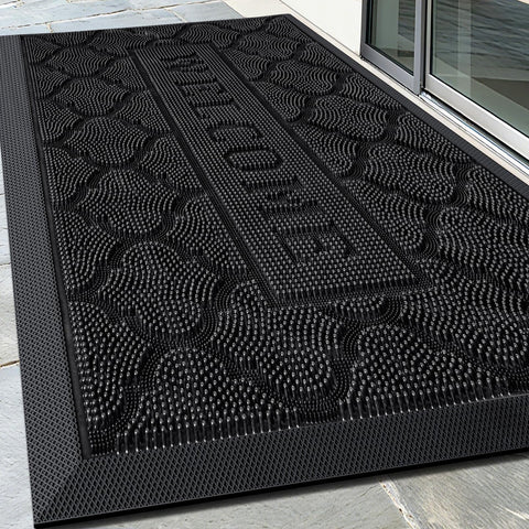 FRAMICS Rubber Doormat at the front-door entrance offers durable protection and a clean welcome.