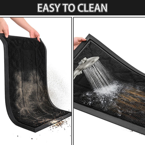FRAMICS welcome lantern-pattern mat adds style while trapping debris.