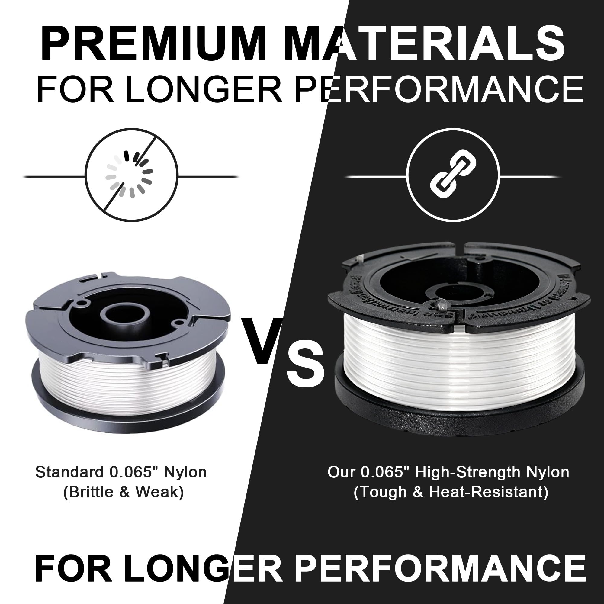 FrauSonne Durable nylon line offers heat resistance for longer trimming sessions.