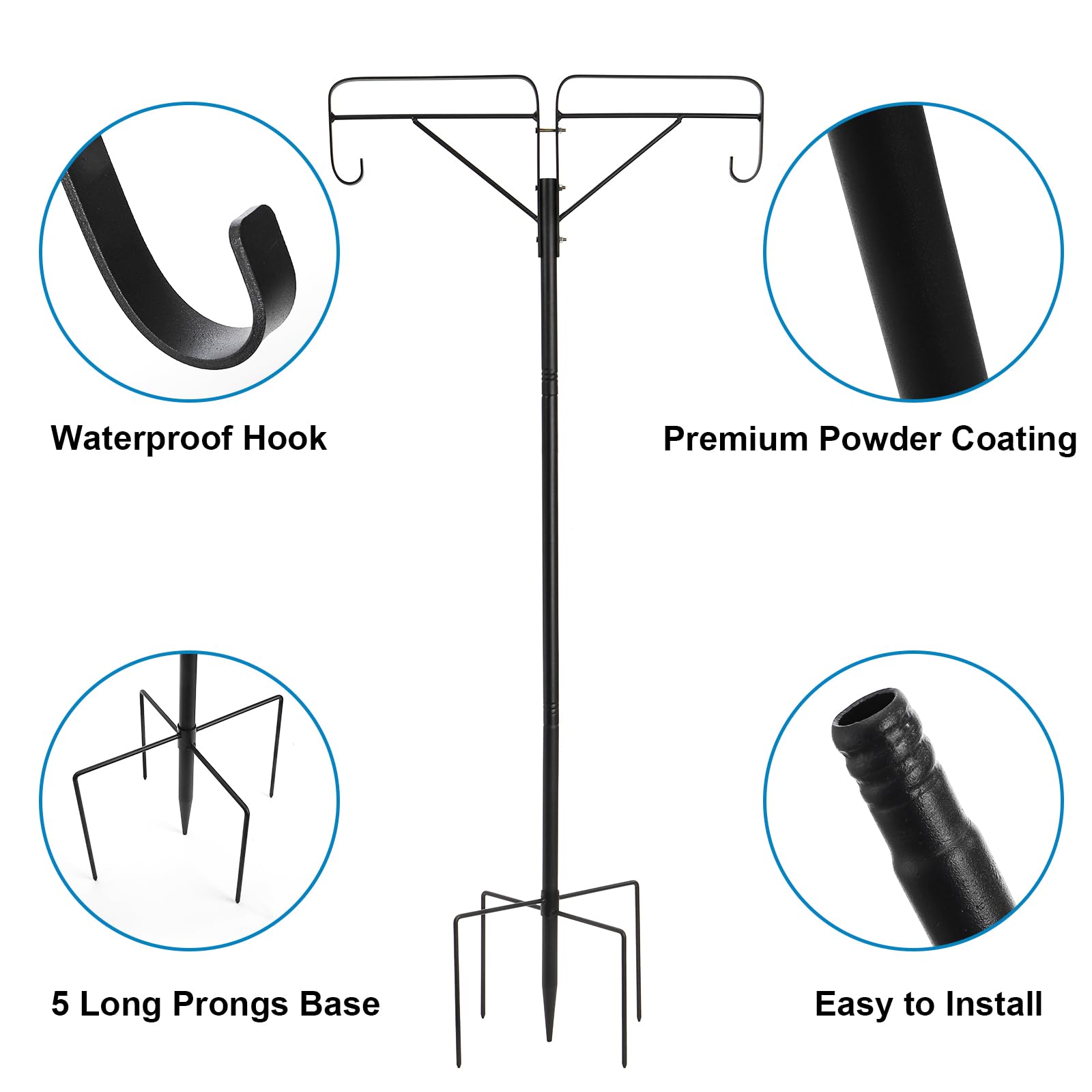 Frcctre heavy-duty garden hanger stands up to weather with durable construction.