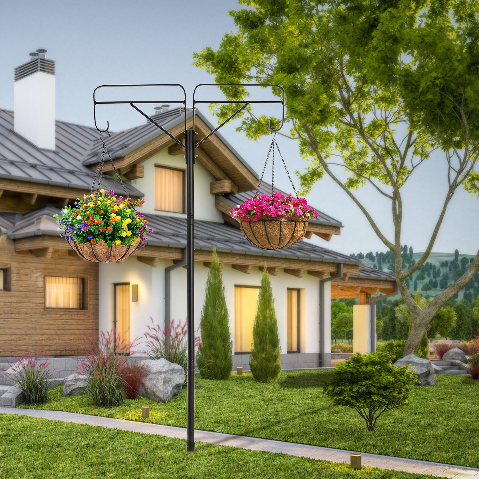 Frcctre weather-resistant design endures outdoor conditions while keeping hanging decor secure.