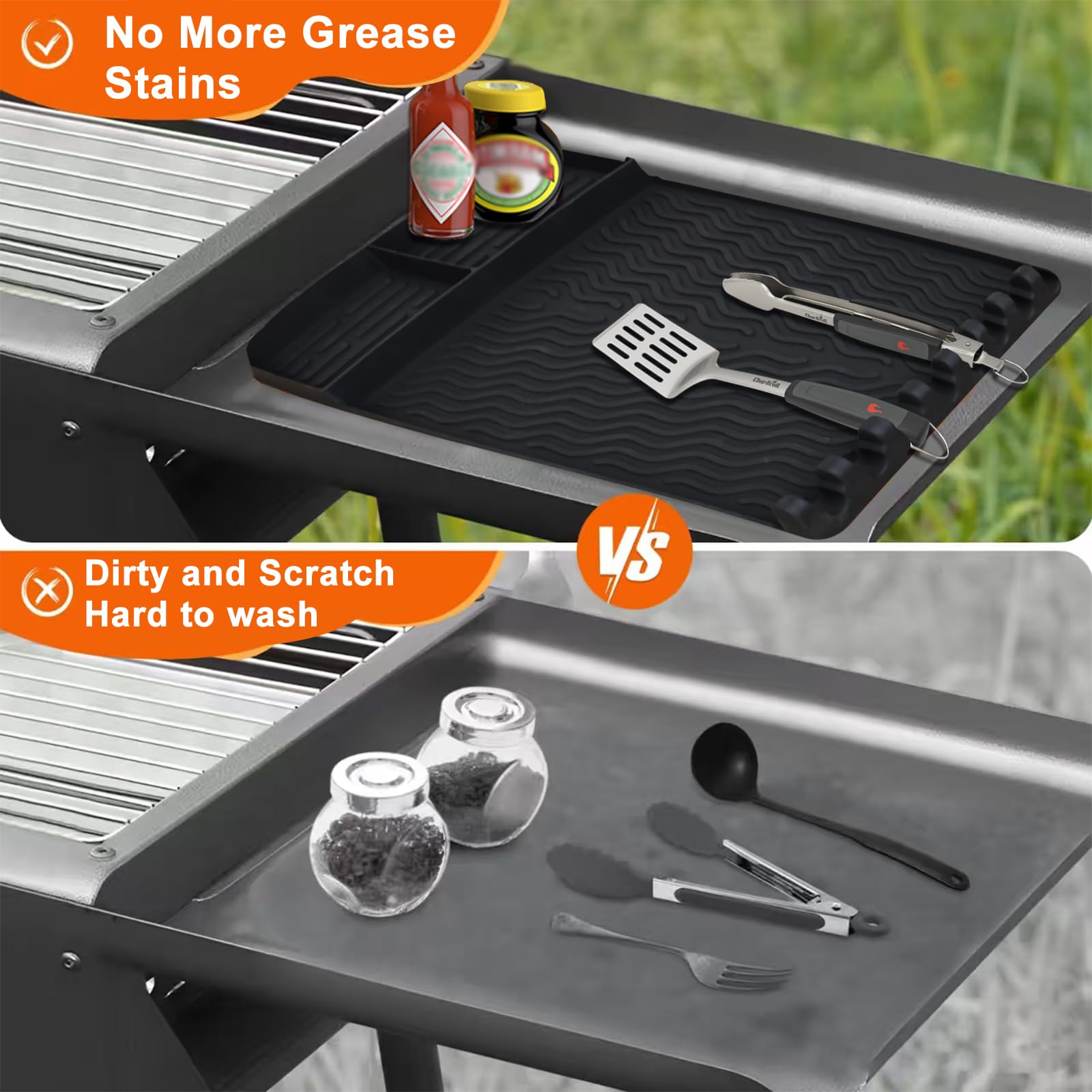 FRDEV silicone griddle mat waterproof design cleans quickly after outdoor cooking
