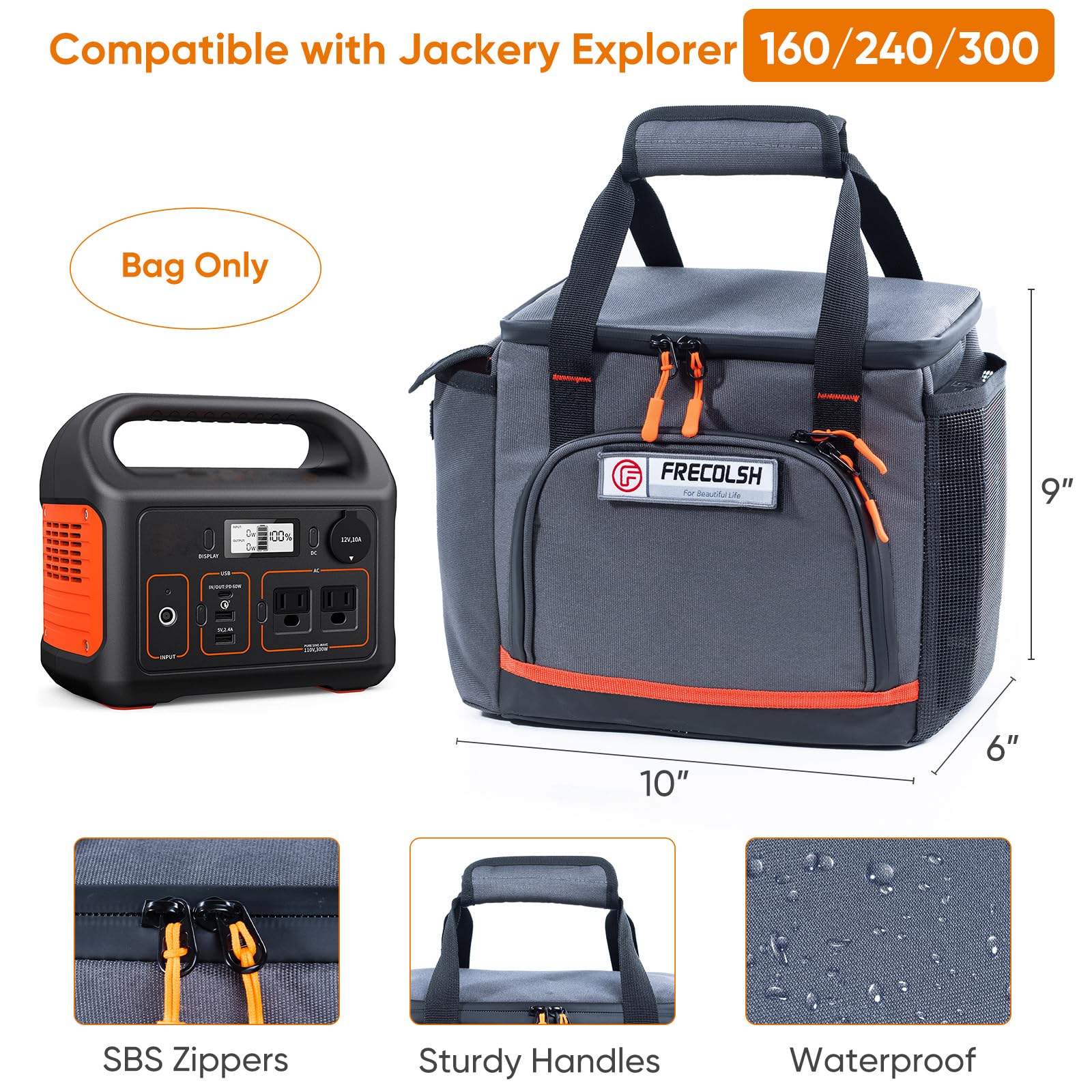 FRECOLSH top mesh pocket keeps small accessories easily accessible.