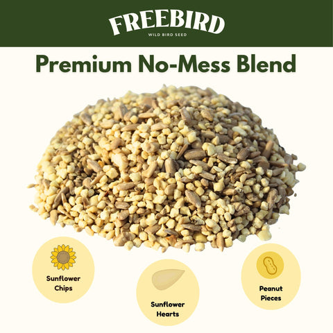 FREEBIRD no-shell peanuts close-up showing protein-rich snack for birds