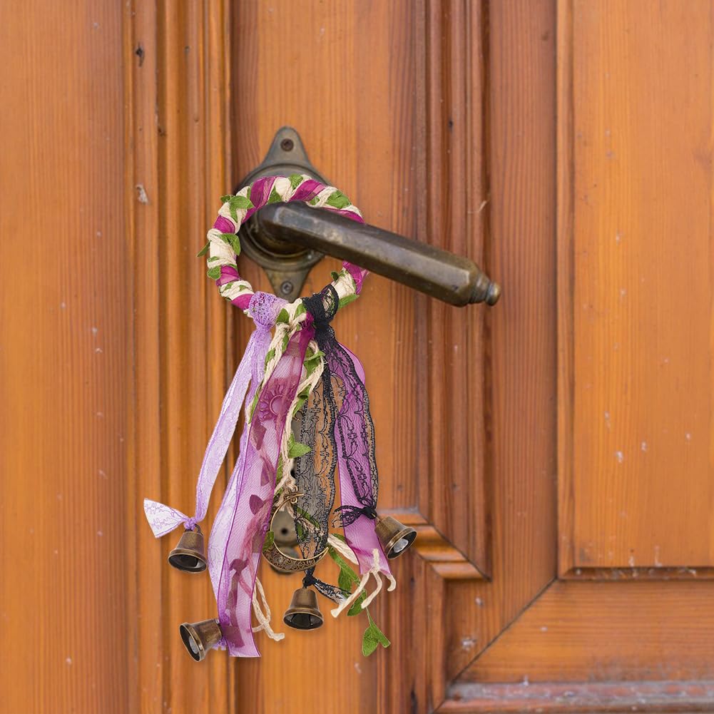 FREEBLOSS leaf ribbon and twine for elegant witch bell assembly.