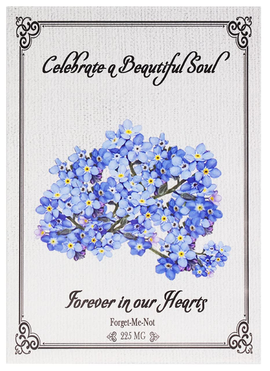 Freedom Farms Forget-Me-Not memorial seed packets ready for gifting and remembrance
