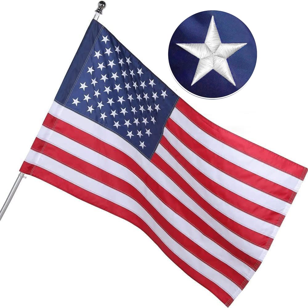 Freefy American flag 2.5x4 sleeve close-up, ready for durable outdoor mounting.