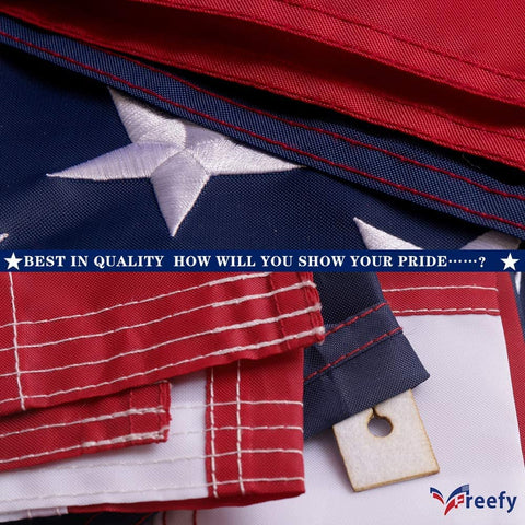 Freefy stitched stripes flag with reinforced seams for outdoor durability