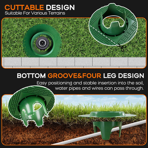 FREEKIT sprinkler head protector cuttable design for a precise fit on uneven lawns