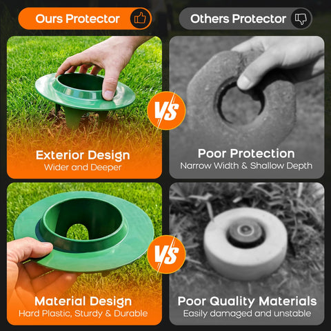 FREEKIT sprinkler head protector low profile top reduces mowing impact