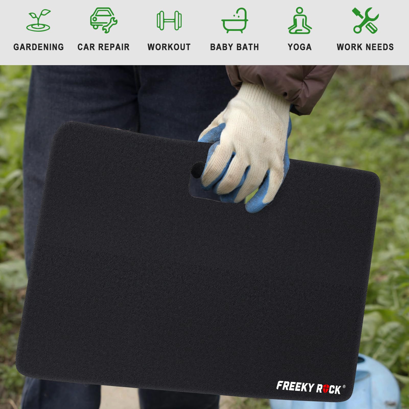 FREEKYROCK extra thick foam pad offers long-lasting knee support